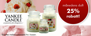 25% rabatt på månedens duft fra Yankee Candle!  