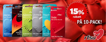 15% rabatt på 10-pack kondomer!