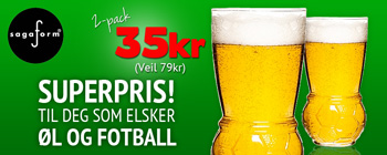 55% rabatt på ølglass 2-stk fra Sagaform!