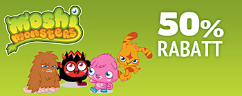 Moshi Monsters 50% rabatt!