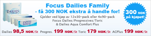 Focus Dailies Family - Få 300 NOK ekstra å handle for!