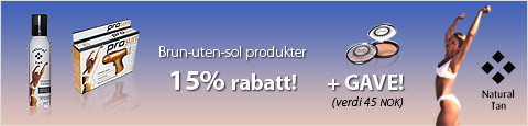 15% rabatt på Natural Tan brun-uten-sol