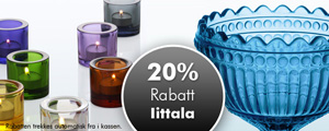20% rabatt på alle Marimekkoskåler og Kivi lyslykter fra Iittala!