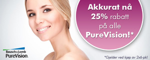 25% rabatt på PureVision!