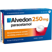 Alvedon munsönderfallande 250mg (Läkemedel) 12 st