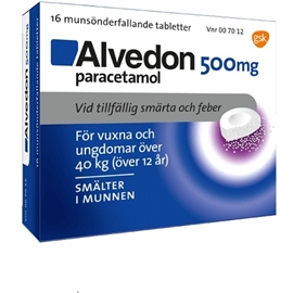 Alvedon, munsönderfallande 500mg (Läkemedel) 16 st