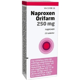 Naproxen Orifarm 250 mg (Läkemedel) 20 tabletter