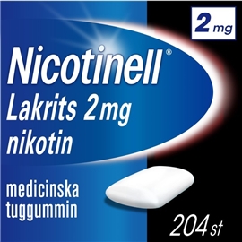 Nicotinell Tuggummi Lakrits 2mg (Läkemedel) 204 st/paket