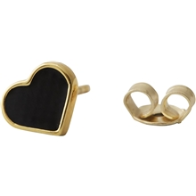 Bilde av Design Letters Earring Stud Enamel Heart Gold
