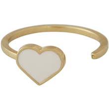 Bilde av Design Letters Enamel Heart Ring Gold Nude
