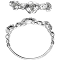 Silver Plated Crystal Flower Bracelet