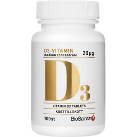 Biosalma D3 vitamin medium concentrate 20ug 100 tablettia