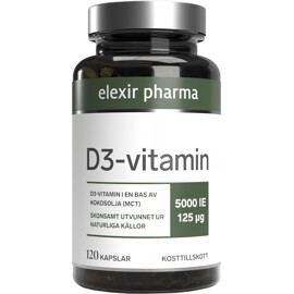Elexir Pharma Elexir D3-Vitamin 5000IE 120 kapselia