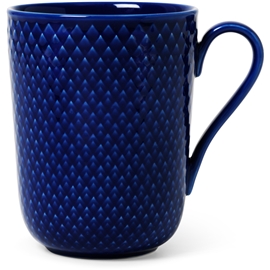 Lyngby Porcel&aelig;n Lyngby Rhombe Color Mugg med handtag 33cl M&ouml;rkbl&aring;