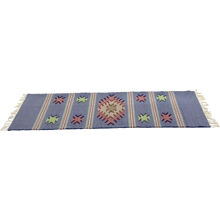 Matto - Boho Starburst 52 x 200 cm. Royal sininen