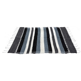 Aumi Collection Matta - Randigt 100 x 150 cm. Svart/Vit