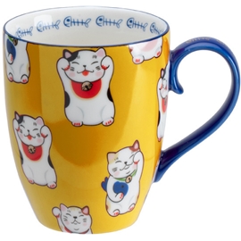 Tokyo Design Studio Kawaii Mug 380ml Yellow Classic Cat