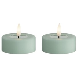 Deluxe Homeart LED Värmeljus 6cm 2 st/paket Sage Green