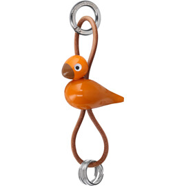 Kay Bojesen F&aring;gel Nyckelring Naturl&auml;der Orange