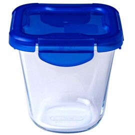 Pyrex F&ouml;rvaringsl&aring;da i glas Cook&Go fyrkantigt lock 0,8 liter Klar