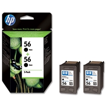  HP Ink No 56 Black 2-pack (19ml) C9502AE