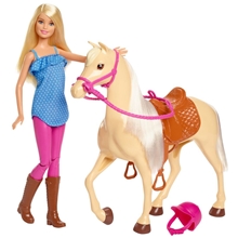 Bilde av Barbie Doll And Horse (blond)