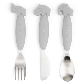 Done by Deer Easy-Grip Cutlery Set Grey