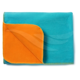 Fleeceteppe for baby blå-orange