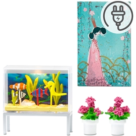 Lundby Småland akvarium + 3 blomster