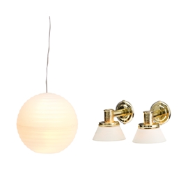 Lundby Småland rislampe og to vegglamper