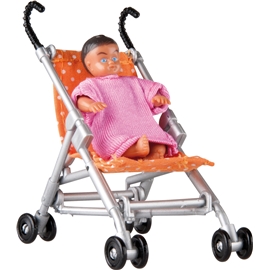 Lundby Småland paraplyvogn og baby