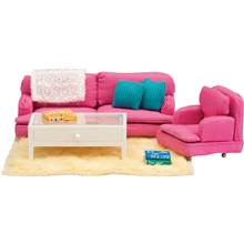Lundby Småland dagligstue, rosa