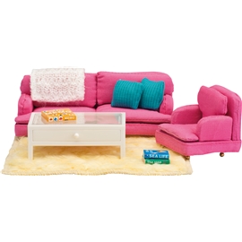 Lundby Småland dagligstue, rosa