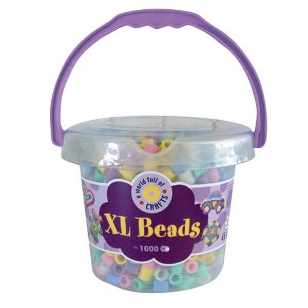 XL Beads - Perler i bøtte 950 st - Pastell