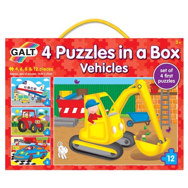 4 Puzzles in a Box - Vehicles (Bilde 1 av 2)