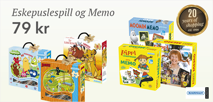 Eskepulespill og Memo opp til 35% rabatt!