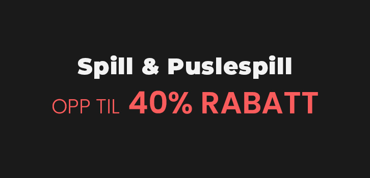 Spill & Puslespill - opp til 40% rabatt