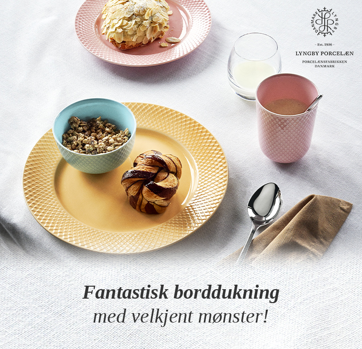 Kampanje på håndlaget porselen fra Lyngbys Rhombe Color serie!