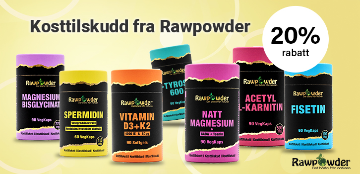 Kosttilskudd fra Rawpowder - 20% rabatt!