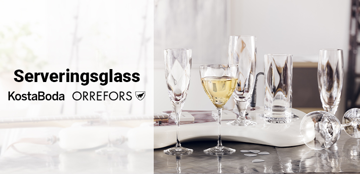 Kampanje på serviseglass fra Kosta Boda og Orrefors!