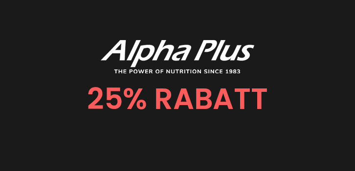 25 % rabatt på alle produkter fra Alpha Plus!