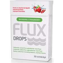 30 tabletter - Flux Drops Rhubarb & Strawberry