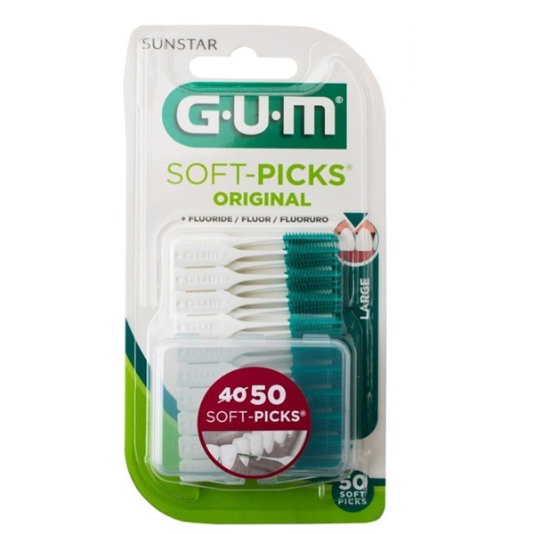 GUM Soft Picks Fluoride Large Rubber tip pick