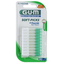 80 stk/pakke - GUM Soft Picks Regular Fluoride Rubber tip