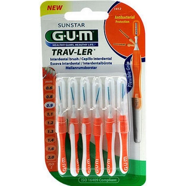 GUM Travler Mellanrumsborste 0,9 mm 6 st/paket