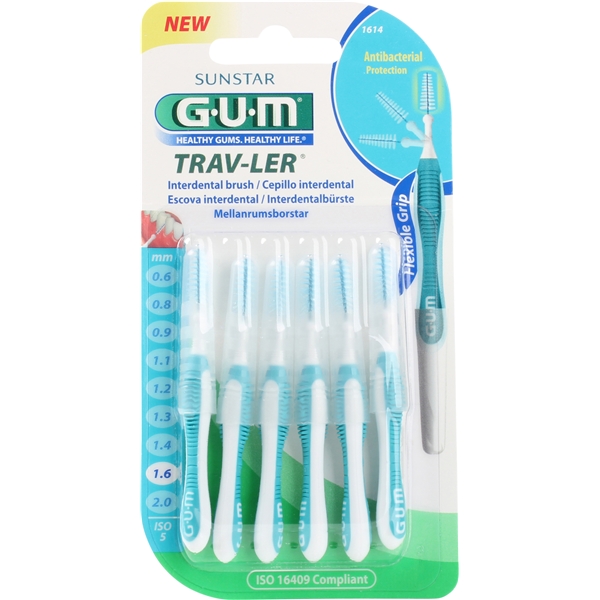 GUM Travler Mellanrumsborste 1,6mm 6st/paket