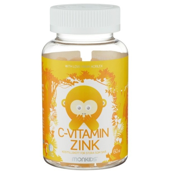 Monkids C-vitamin + Zink Barn Fruktsmak