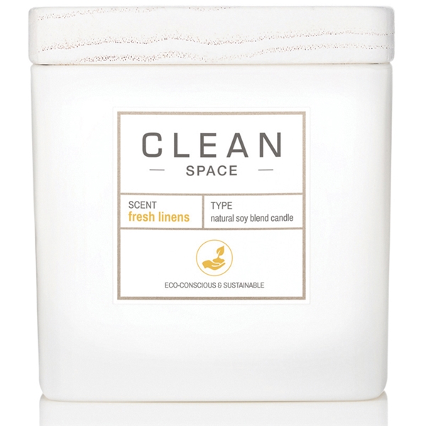 Clean Space Fresh Linens Scented Candle (Bilde 1 av 3)