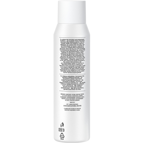 Adidas Pro Invisible Woman - Deodorant Spray (Bilde 2 av 2)