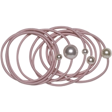 9 stk - Pink Hair Ties With Pearl